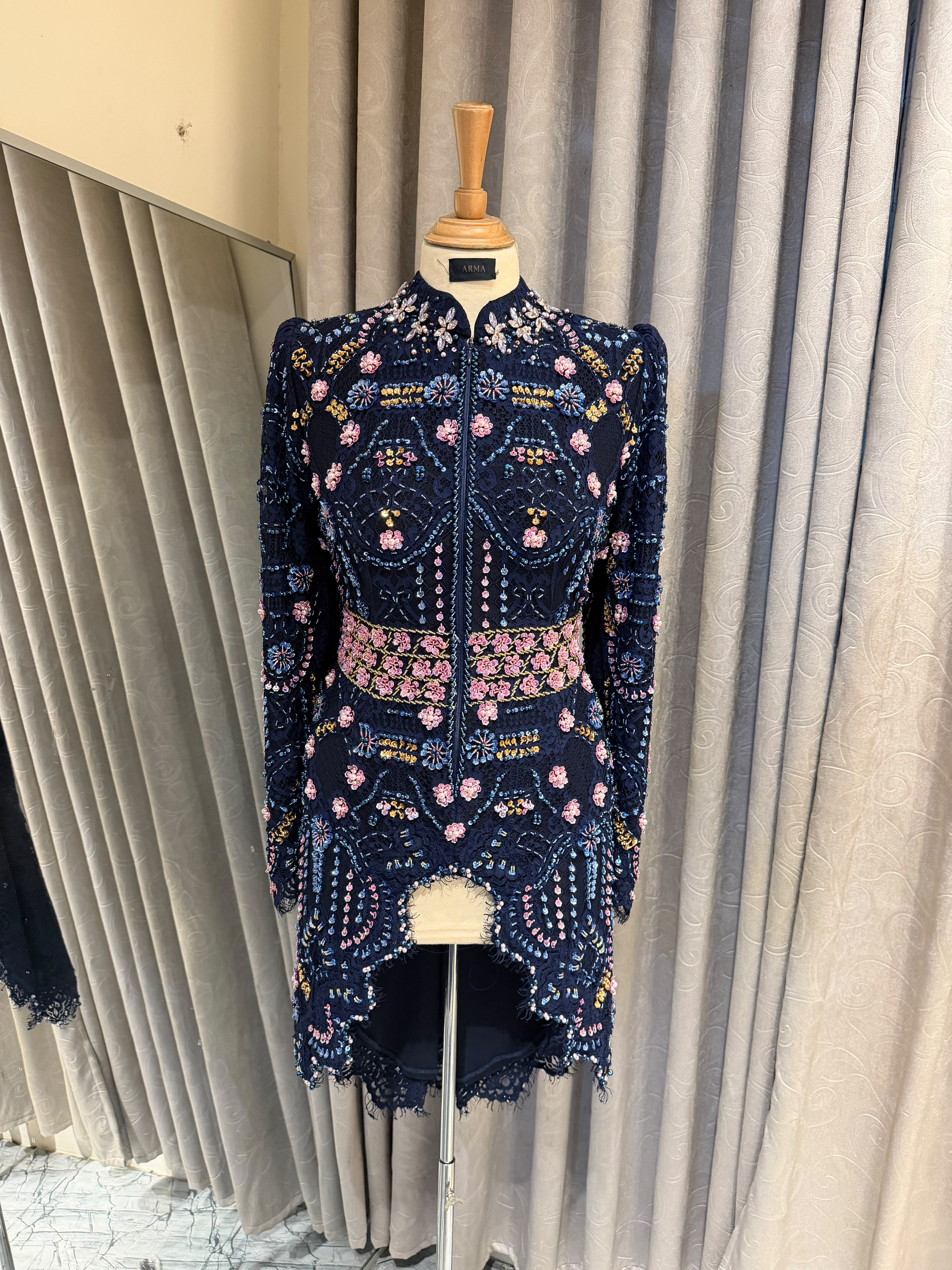Kebaya navy pink ld 115