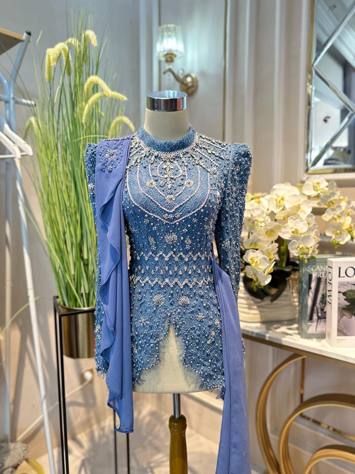 Kebaya denim softpink ld 100