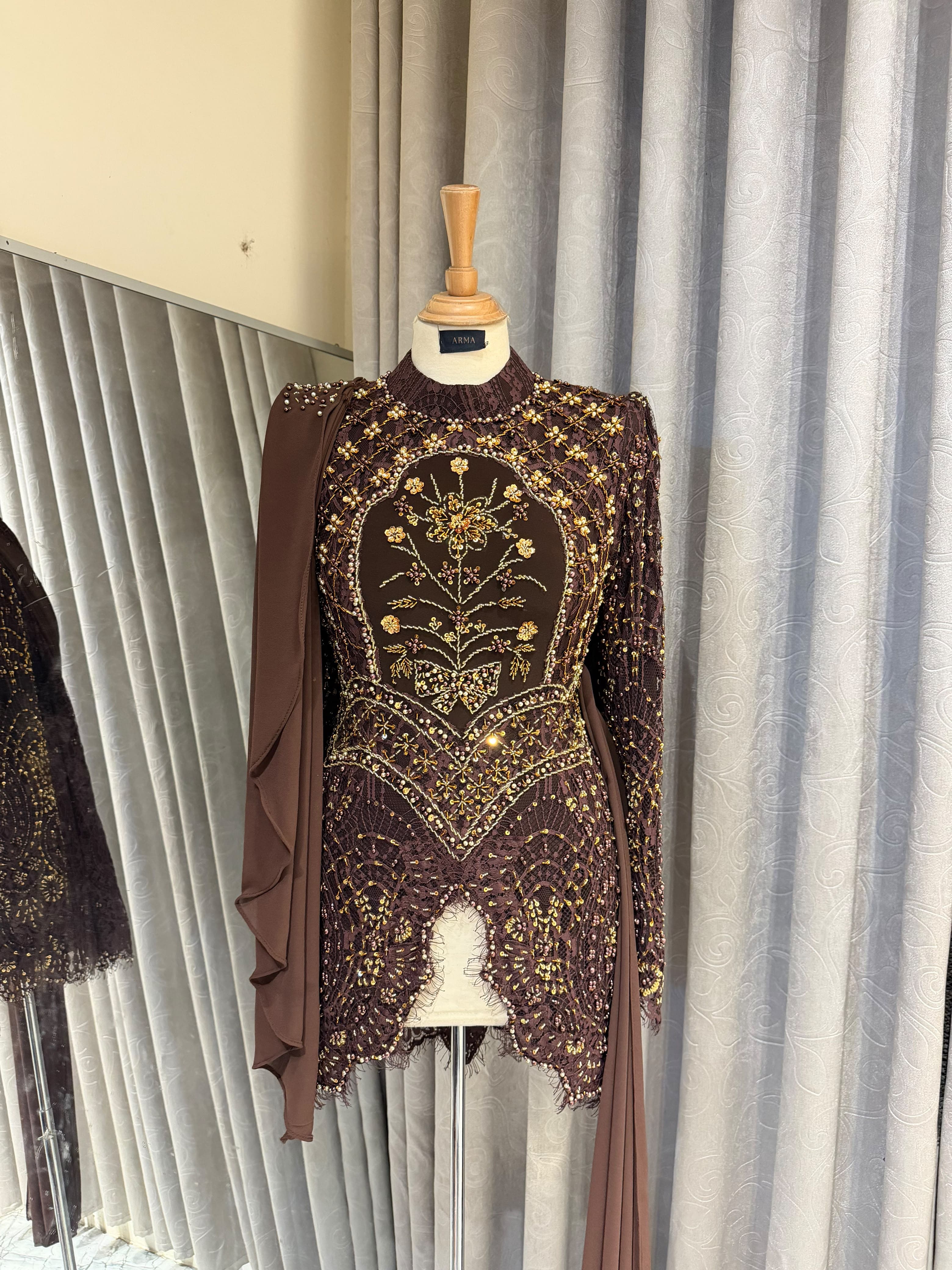 Kebaya Coklat Mahogany 05 ld 120