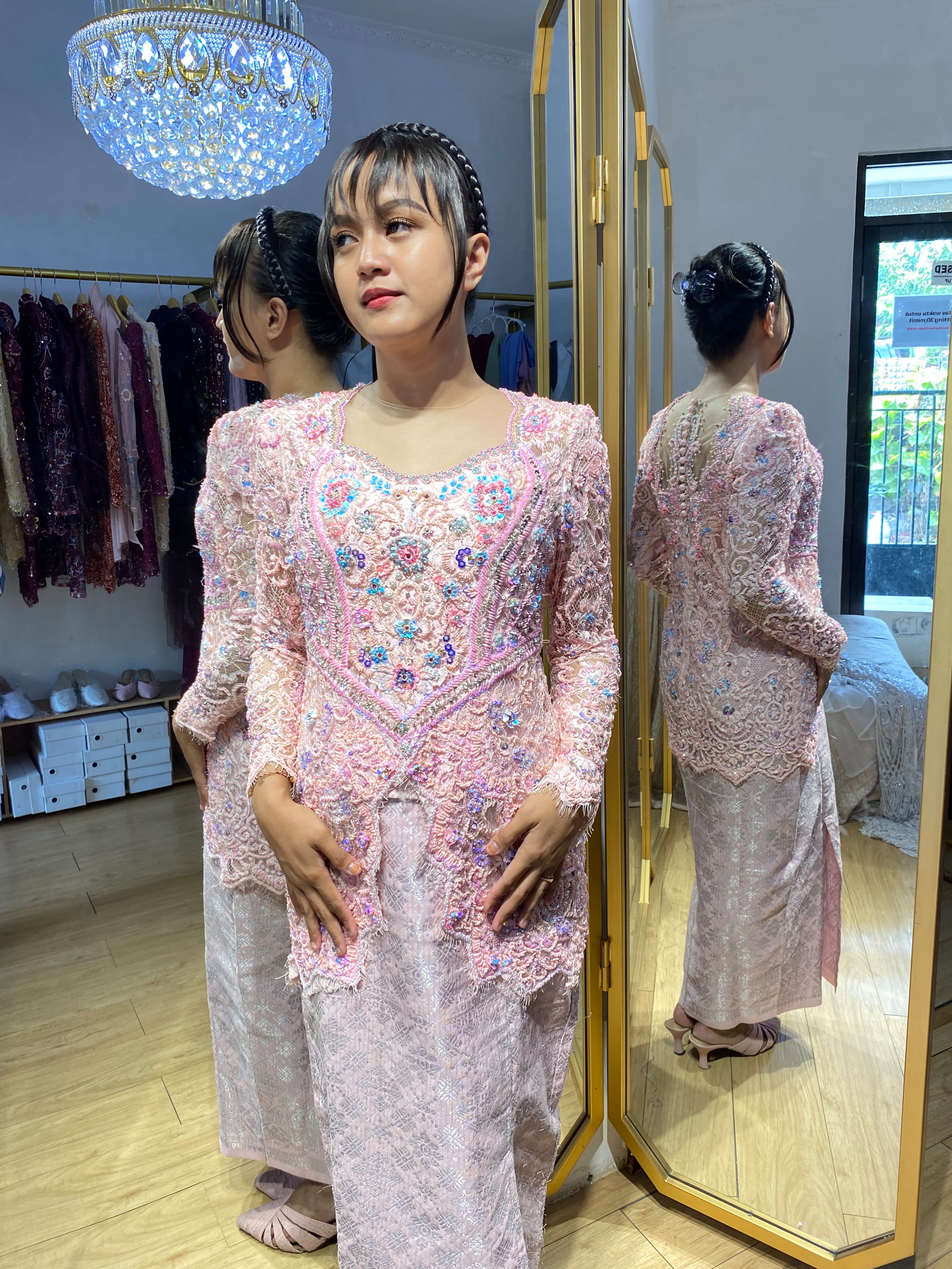 Kebaya rosegold mermaid non hijab ld 110
