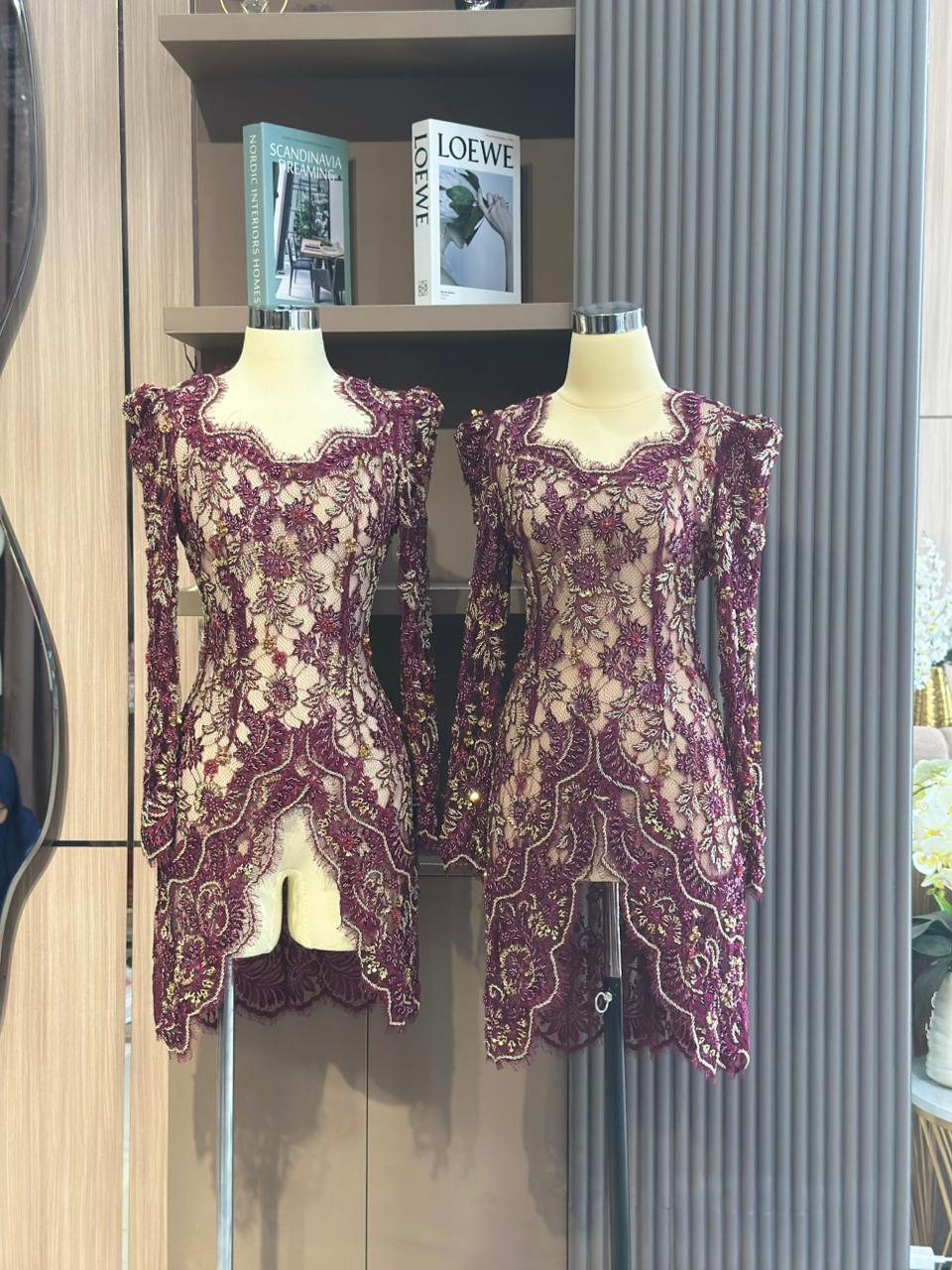 Kebaya burgundy fuschia non hijab ld 88