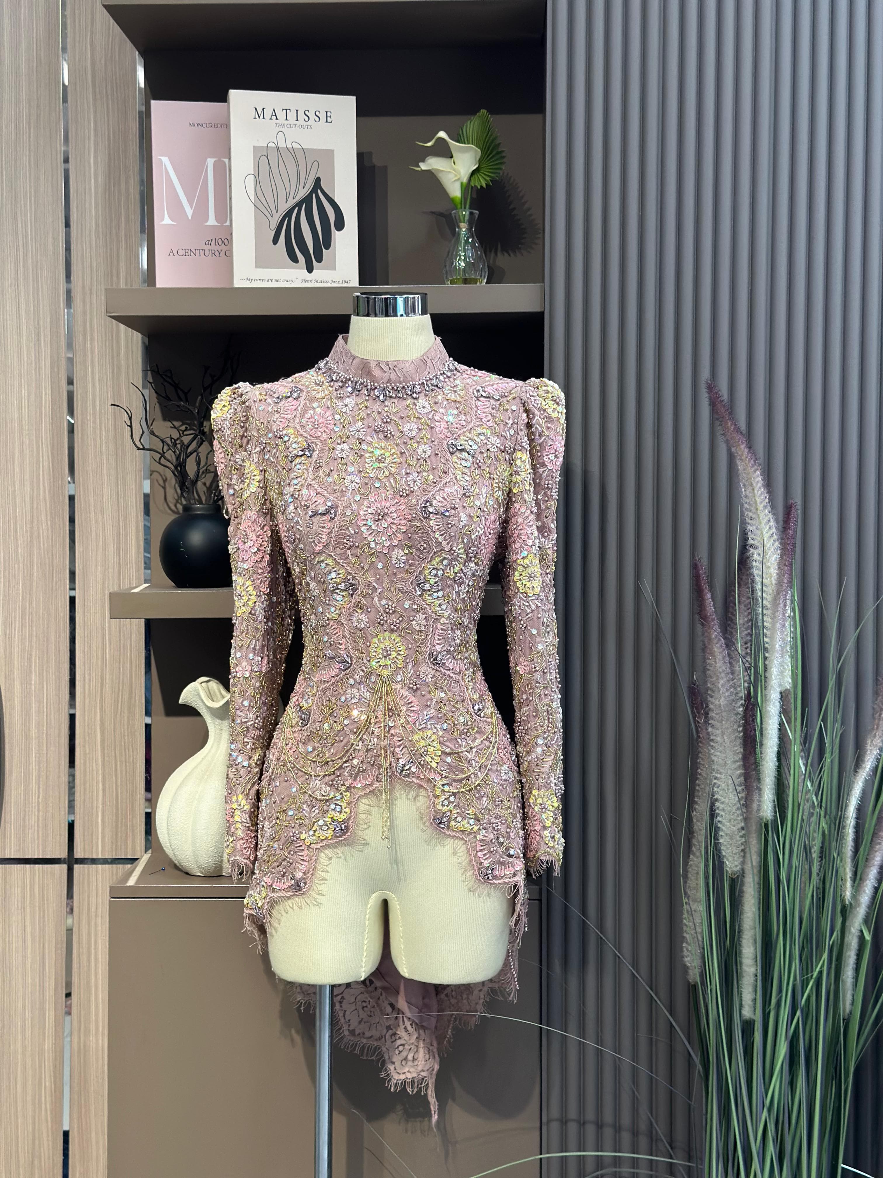 Kebaya rosegold pink Dusty rose ld 110