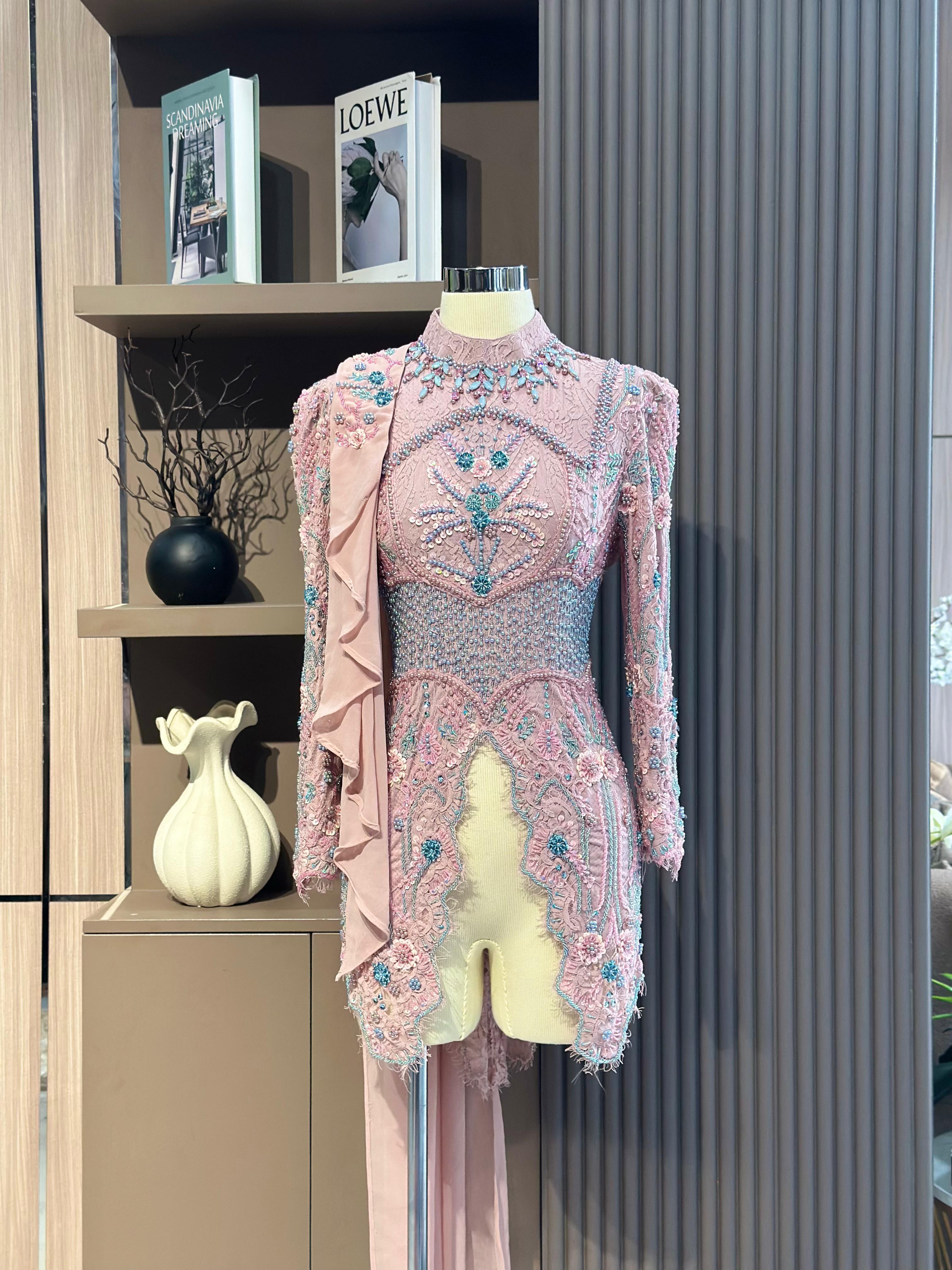 Kebaya rosegold pink blue 02 ld 110